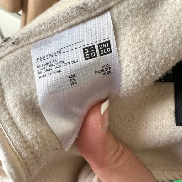 Uniqlo Light Camel Coat with Cream Interior Petite Fit with Hood and pockets - Picture 10 of 16